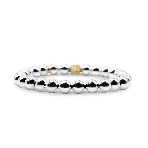 7mm Sterling Silver Beaded Bracelet