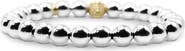 Bowood Lane 7mm Sterling Silver Beaded Bracelet