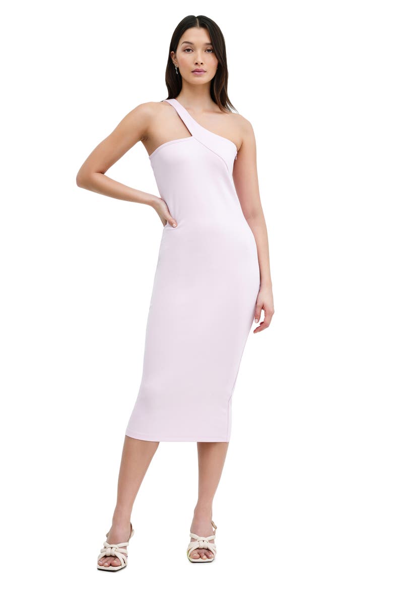 Cameron One-Shoulder Ponte Midi Dress, Alternate, color, PINK