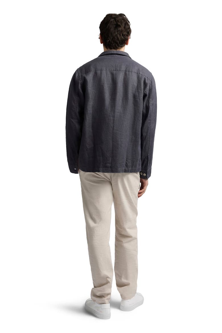 Linen Herringbone Overshirt, Alternate, color, Carbon