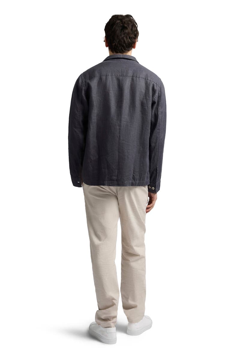 Onia Linen Herringbone Overshirt, Alternate, color, Carbon