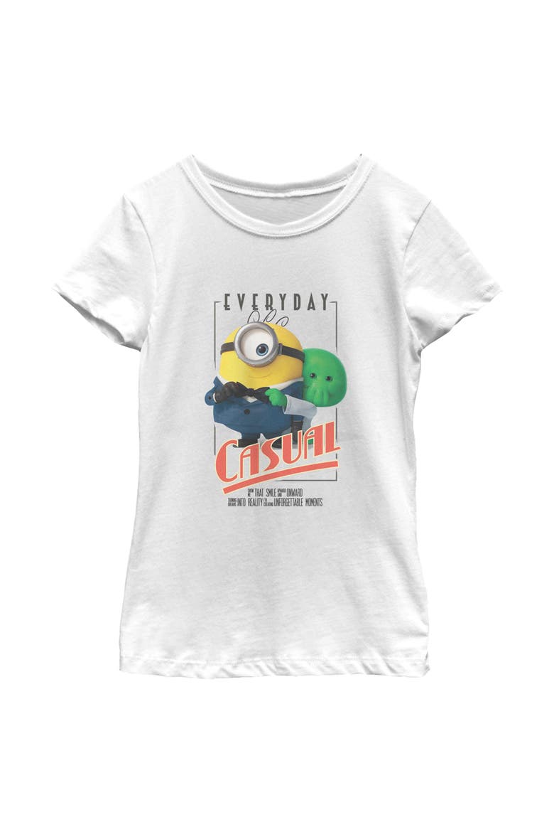 Girls Minions & Monsters Everyday Casual T Shirt, Main, color, White