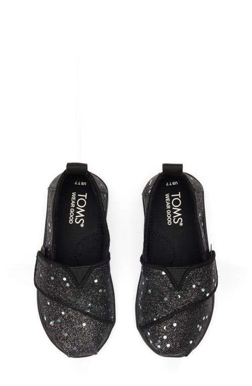 Toms Kids' Glitter Alpargata Slip-on Sneaker In Black