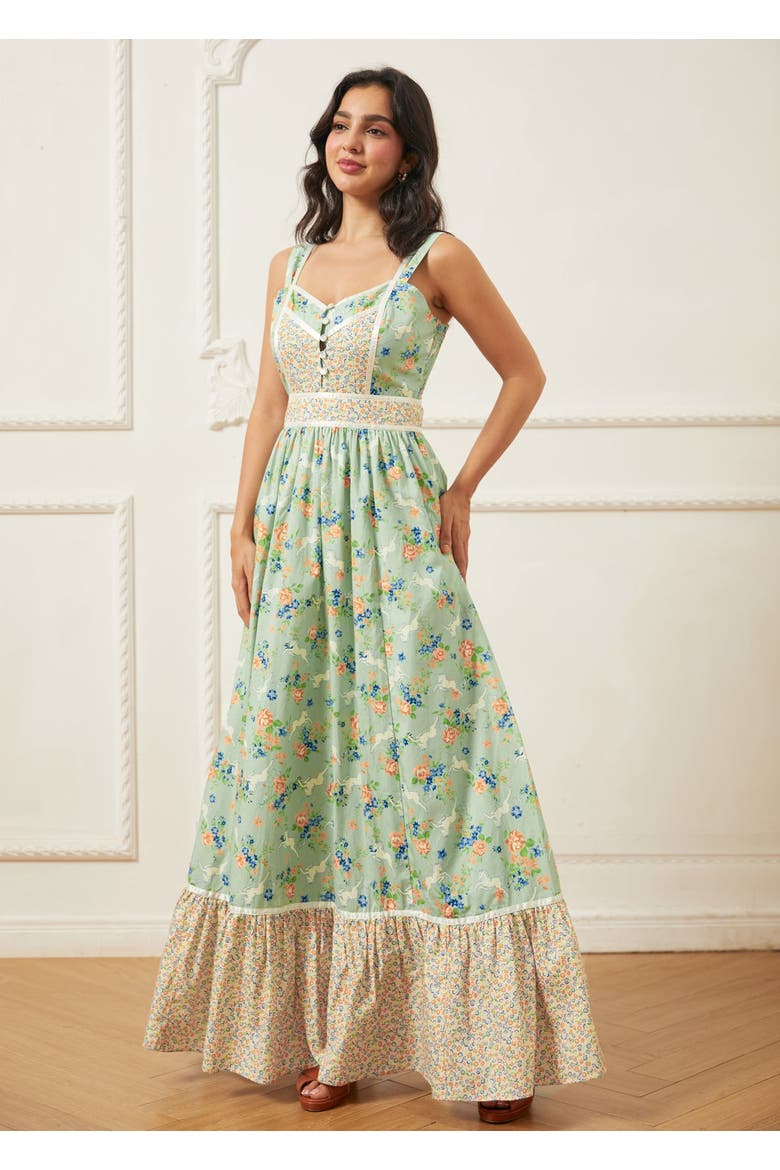 Jenny Tiered Maxi Sundress, ModCloth x Gunne Sax, Alternate, color, Unicorn Tapestry