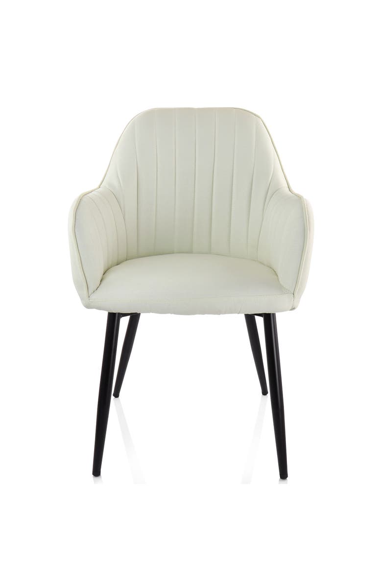 Elama 2 Piece Fabric Accent Chair with Metal Legs, Alternate, color, Beige