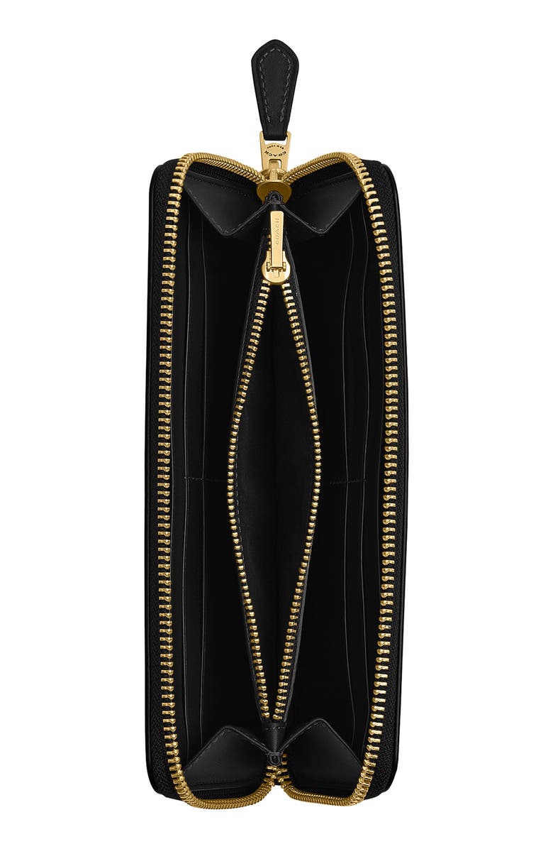 COACH Refined Calf Leather New York Zip Wallet, Alternate, color, Black