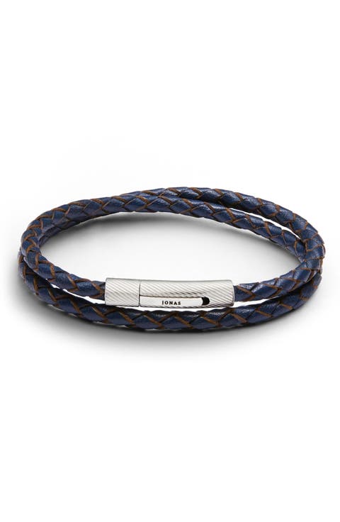 Braided Leather Double Wrap Bracelet