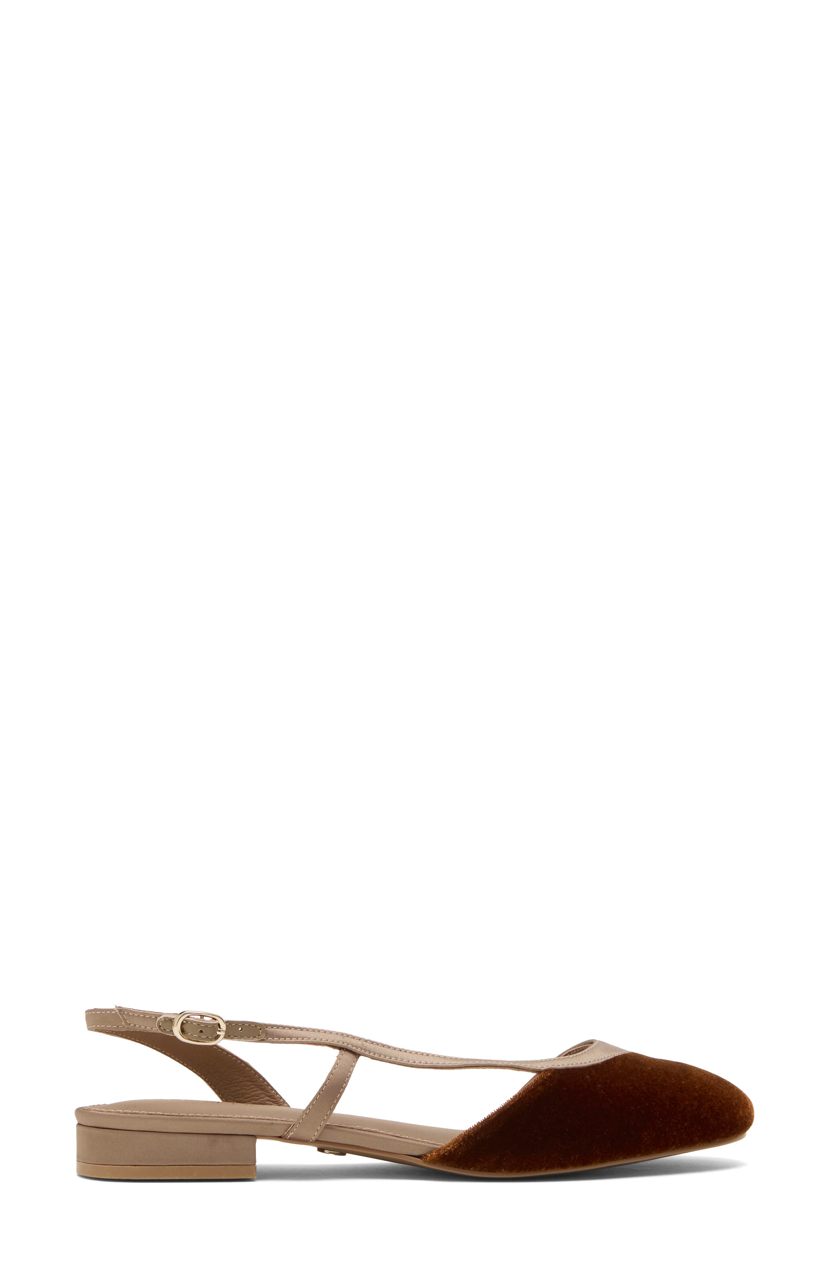 Heidi Slingback Half d'Orsay Flat, Alternate, color, CAFE