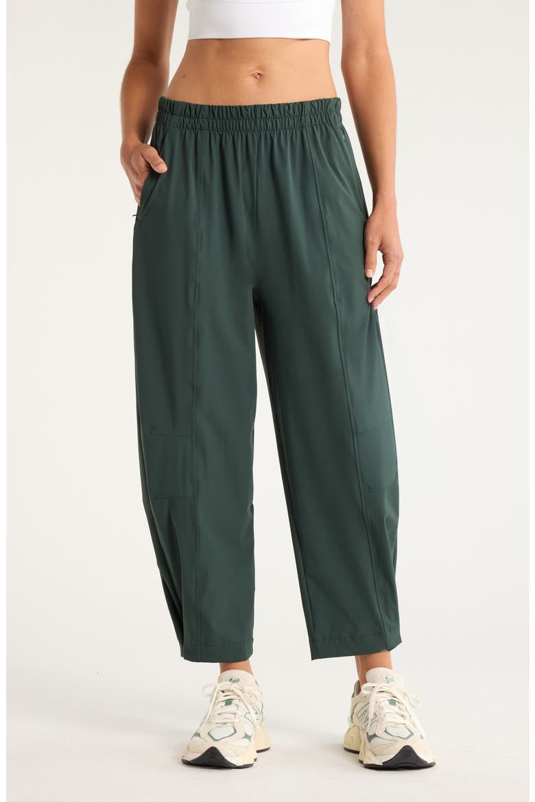 Atlas High Waist Utility Adjustable Ankle Pants, Main, color, GREEN TIMBER