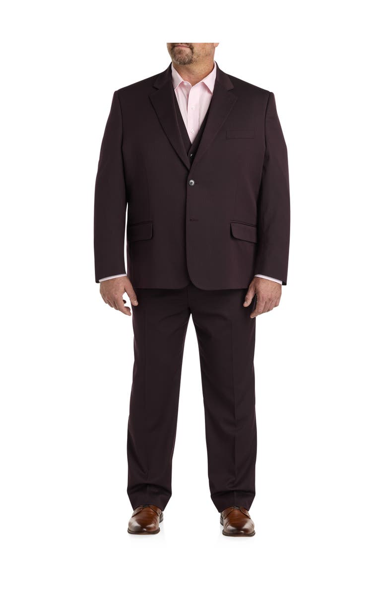 Oak Hill by DXL Jacket Relaxer Mini-Striped Suit Jacket, Alternate, color, Burgundy