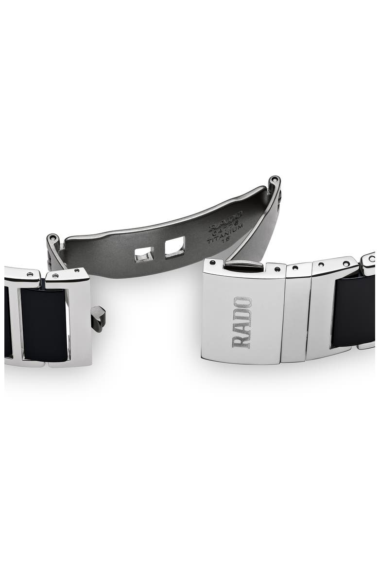 Integral Diamond Ceramic Bracelet Watch, 31mm x 41.1mm, Alternate, color, BLACK/SILVER