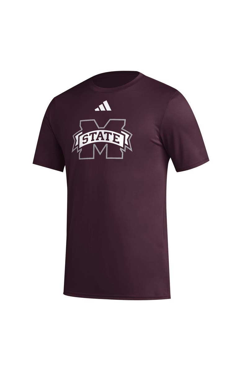 adidas Men's adidas Maroon Mississippi State Bulldogs Primary Locker Logo Pre-Game AEROREADY T-Shirt, Alternate, color, 