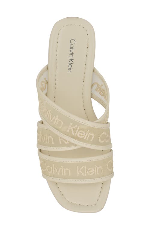 Calvin Klein Bestina Slide Sandal In White