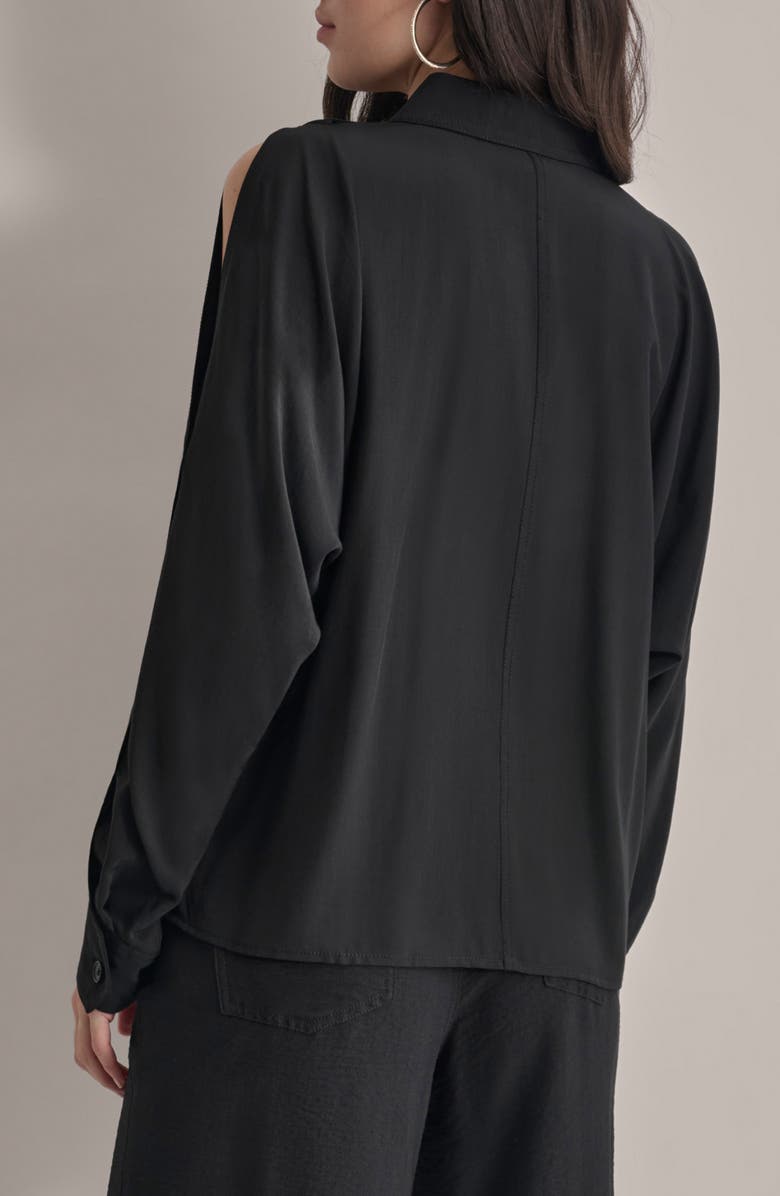 DKNY Cold Shoulder Button-Up Shirt, Alternate, color, 