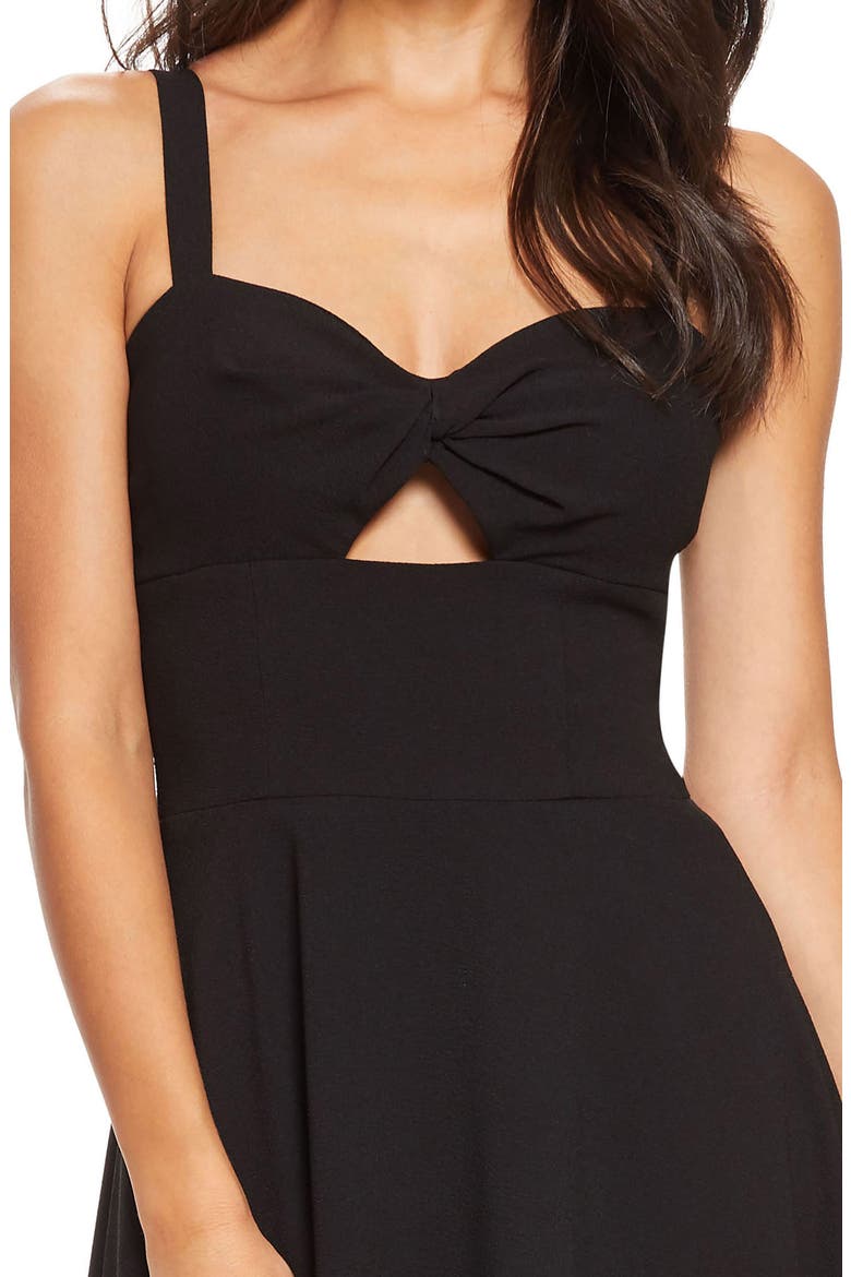 Bianca Sweetheart Midi Cocktail Dress, Alternate, color, BLACK