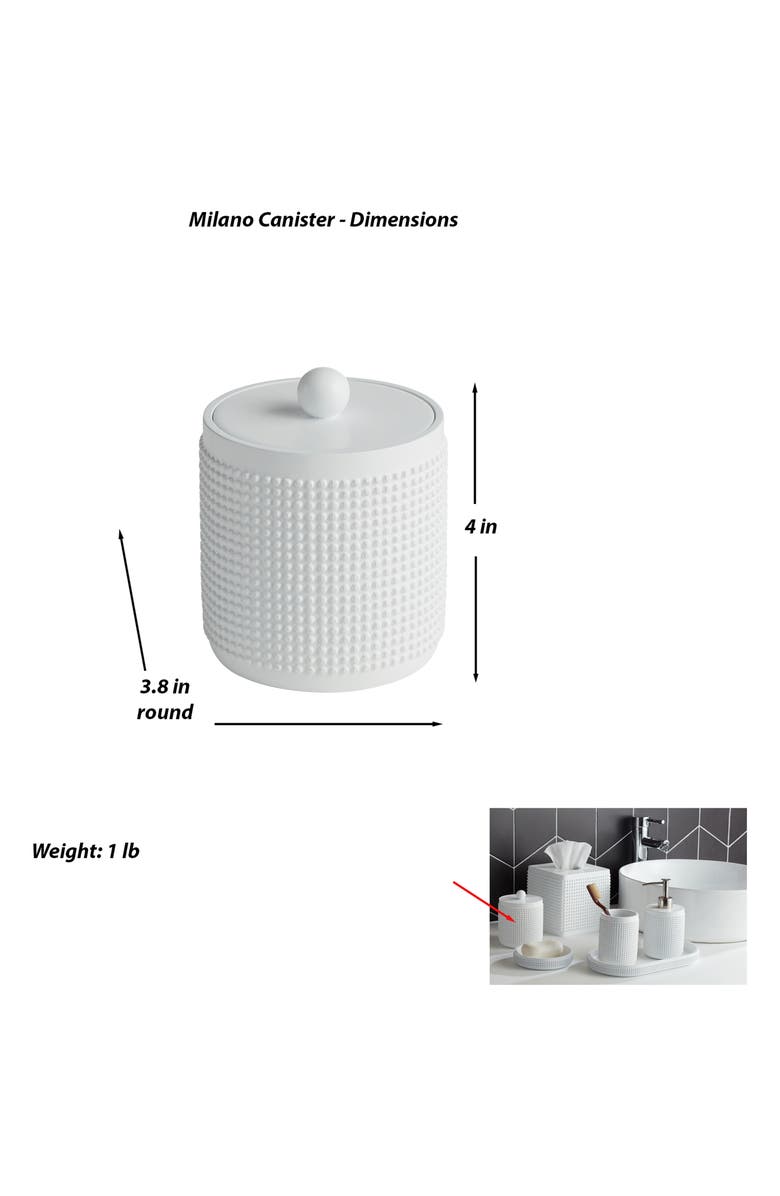 ROSELLI TRADING COMPANY Milano 7-Piece Bath Accessory Set, Alternate, color, White