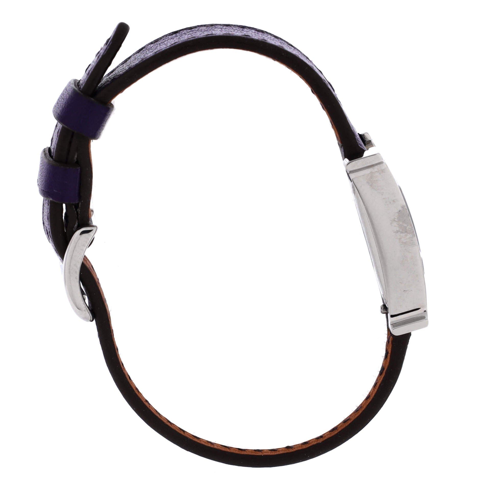 Pre-Owned Hermes Heure H Quartz Watch Stainless Steel and Leather 17, Alternate, color, Purple