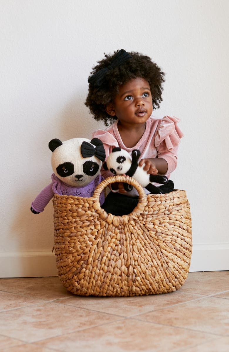 reD & oLive Lavender Panda Stuffed Animal & Hair Bow Set, Alternate, color, Black