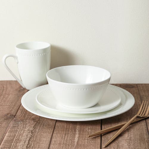 Stone Lain Ava Bone China 16-piece Dinnerware Set In White