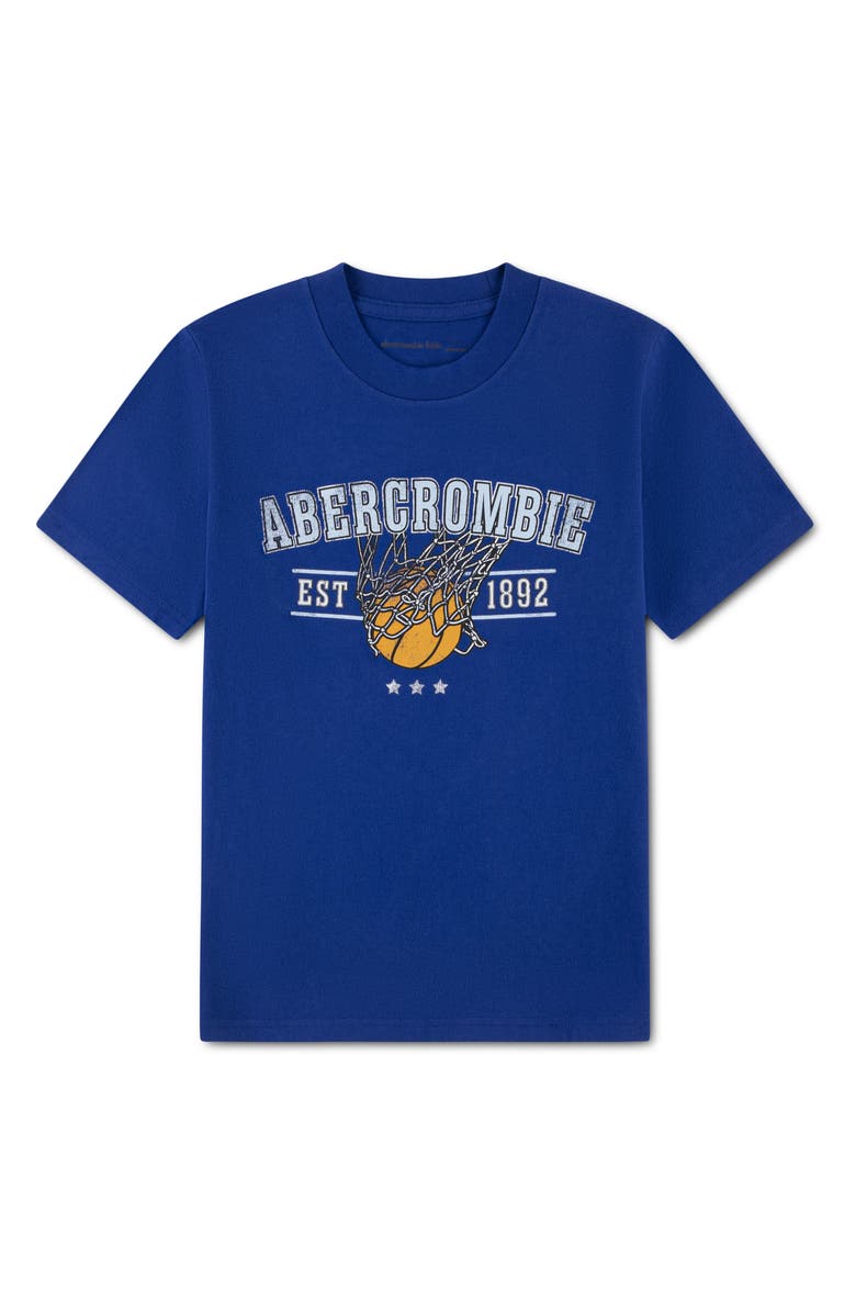 abercrombie kids Kids' Basketball Graphic T-Shirt, Main, color, Mazarine Blue