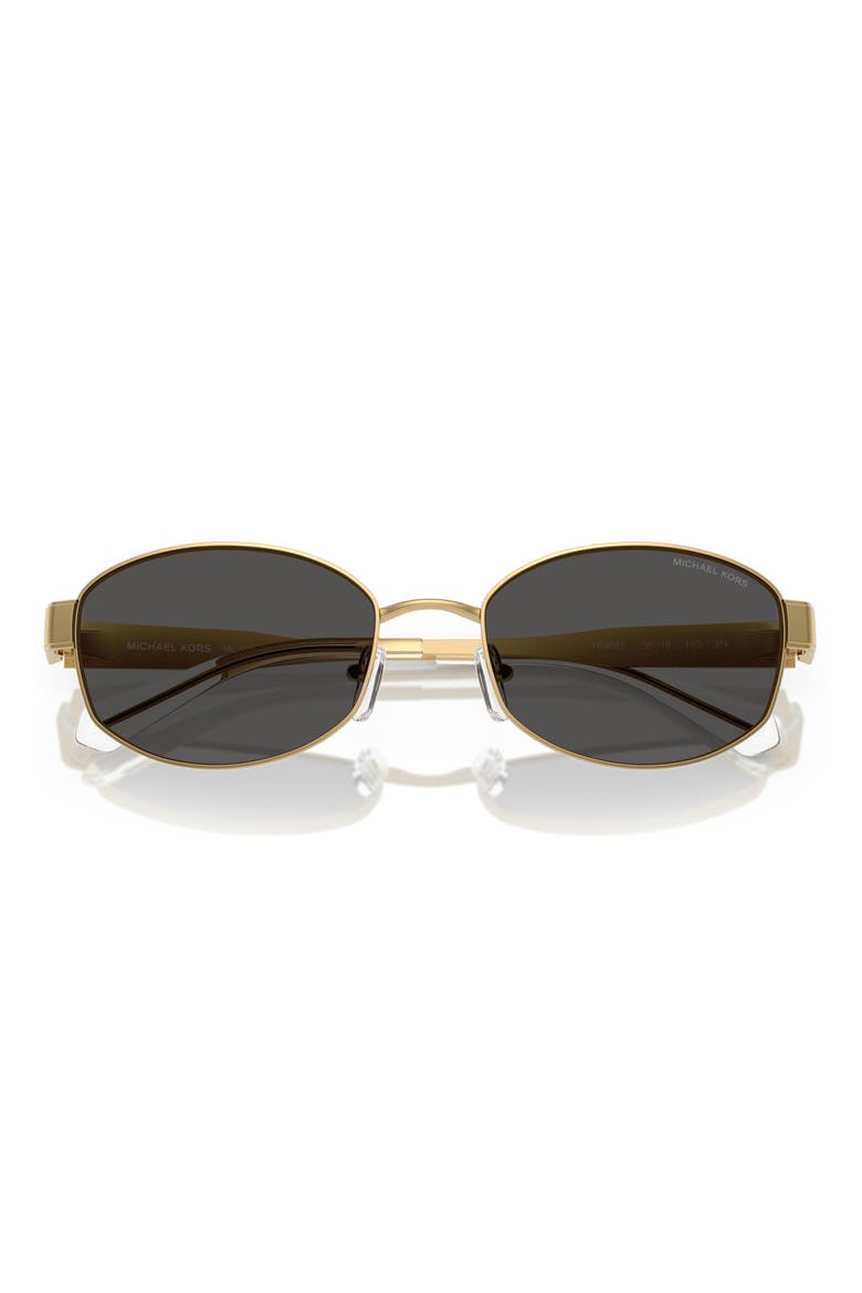 56mm Oval Sunglasses, Alternate, color, DARK GREY/ GOLD
