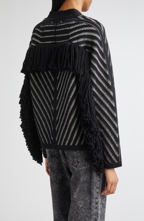 Golden Goose Journey Olivia Fringe Trim Virgin Wool Cardigan In Black