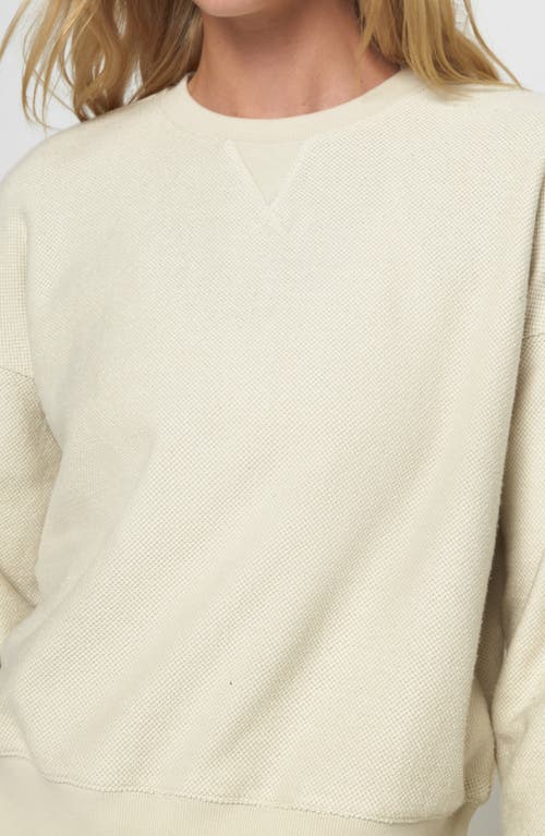 Spiritual Gangster Andi Waffle Fleece Sweatshirt In Neutral