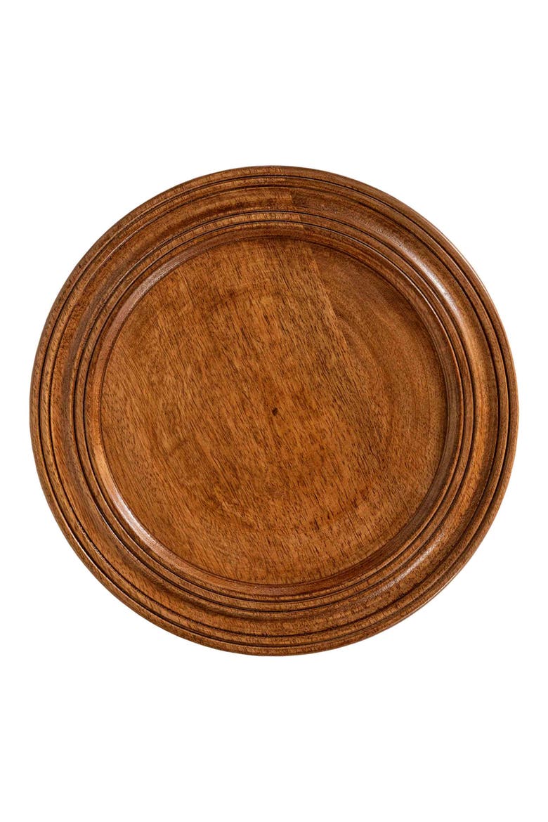 Bilbao Wood Charger Plate, Main, color, BROWN