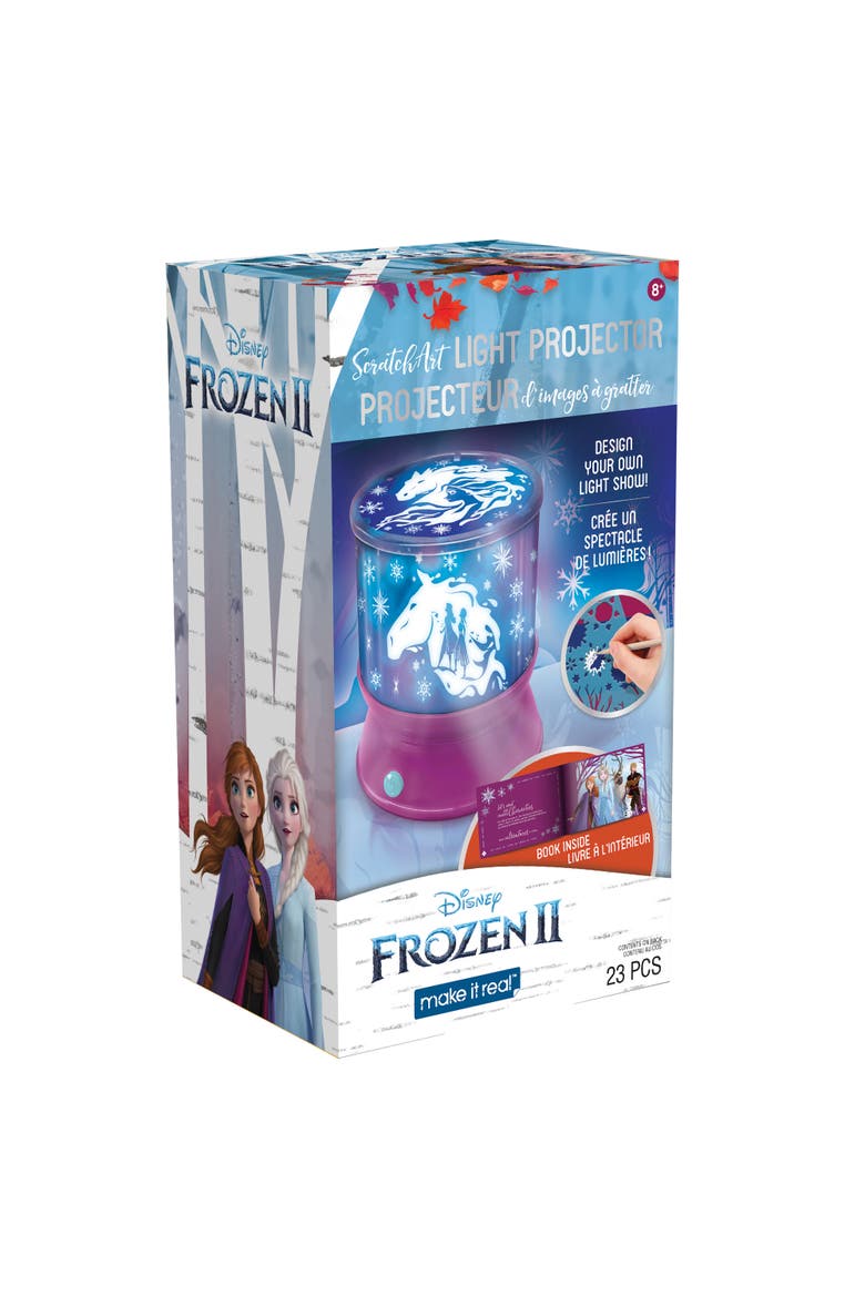 Make It Real Disney Frozen II Scratch Art Light Projector Kit, Main, color, Multicolored