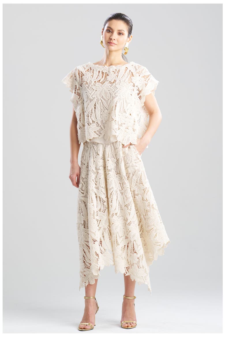 Crochet Lace Square Top, Main, color, PARCHMENT