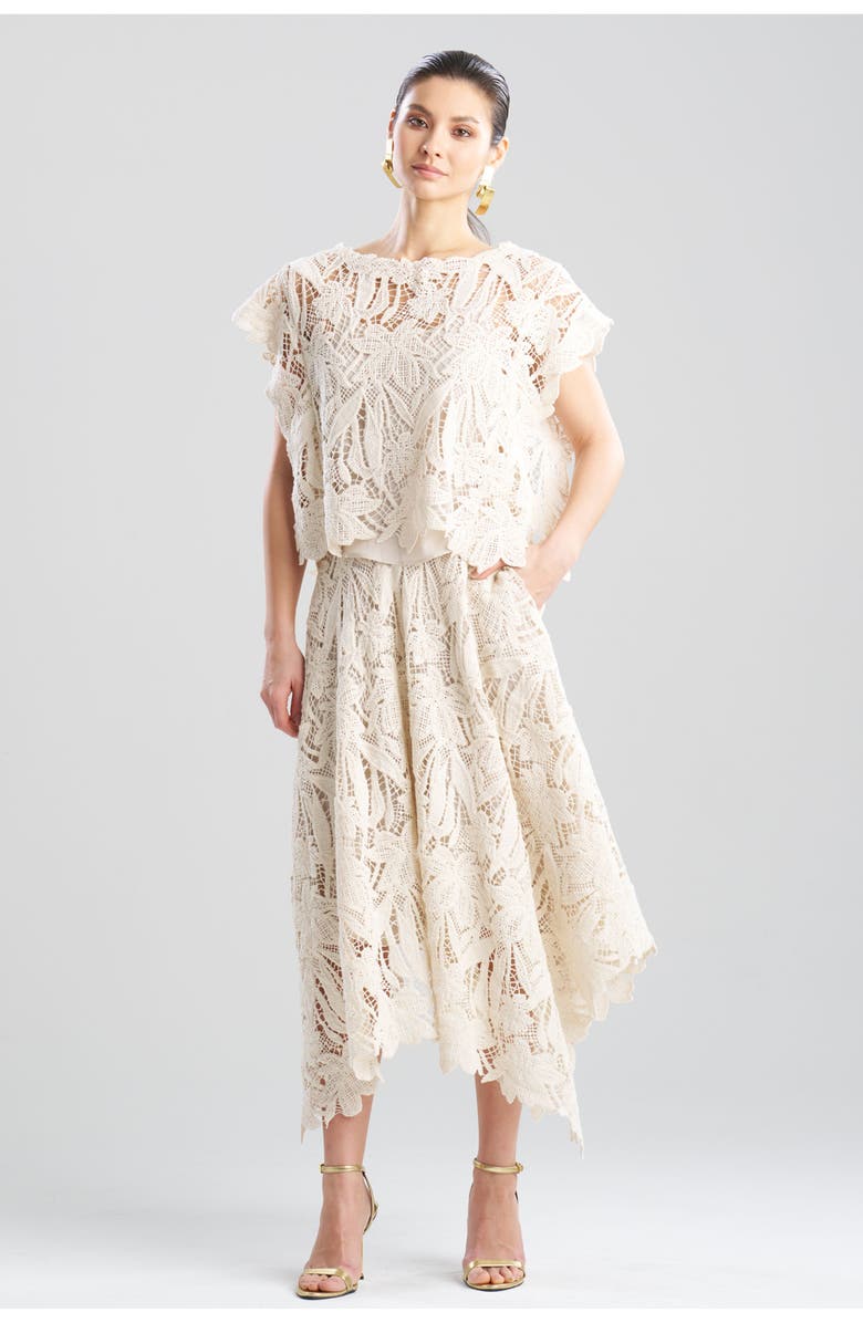 Natori Crochet Lace Square Top, Main, color, Parchment