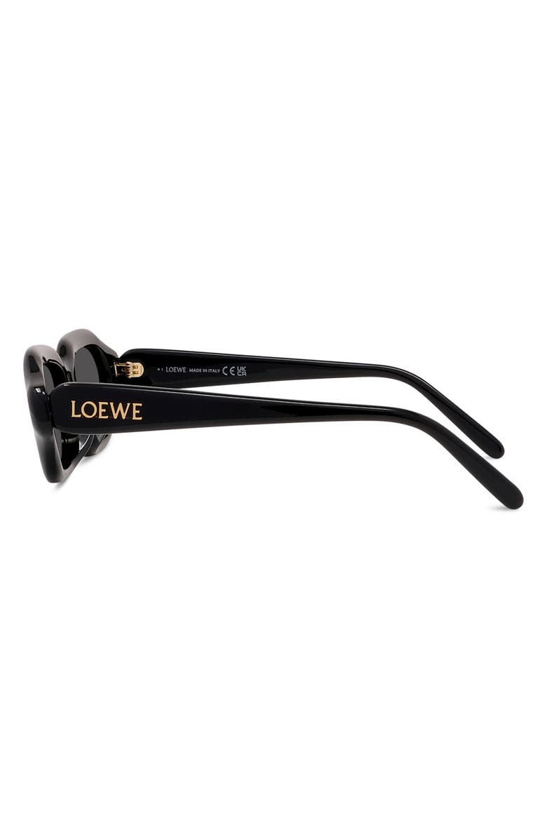 Loewe Slim 51mm Rectangular Sunglasses, Alternate, color, Shiny Black / Smoke
