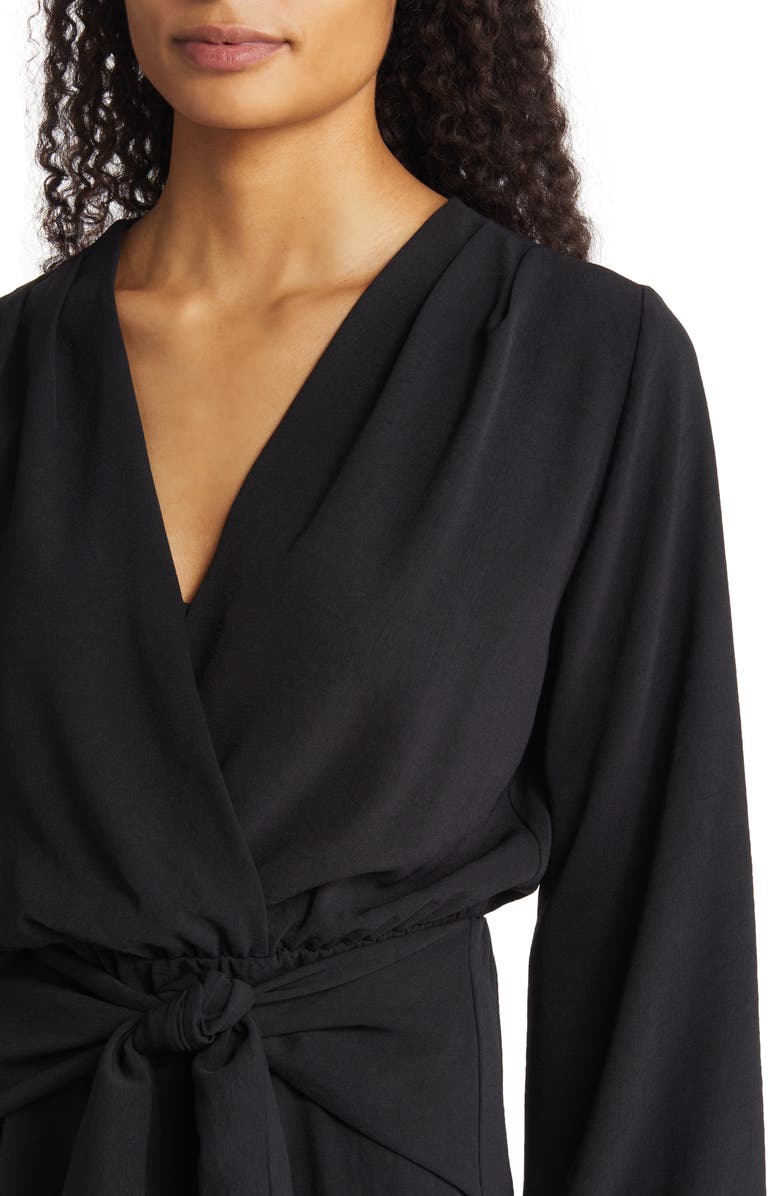 Fraiche by J Long Sleeve Tie Front Dress, Alternate, color,