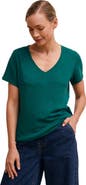 Celtic & Co. Relaxed V-Neck Linen Blend T-Shirt
