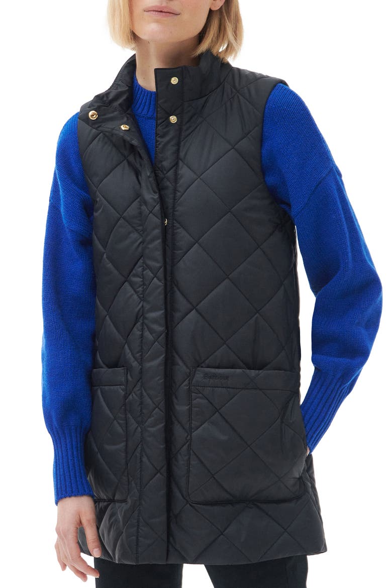 Cosmia Quilted Liner Vest, Main, color, BLACK