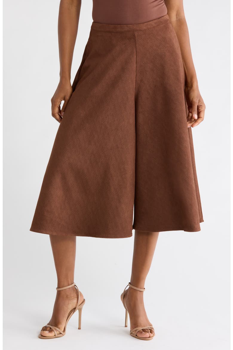 Textured Faux Suede Culottes, Main, color, MAPLE SYRUP