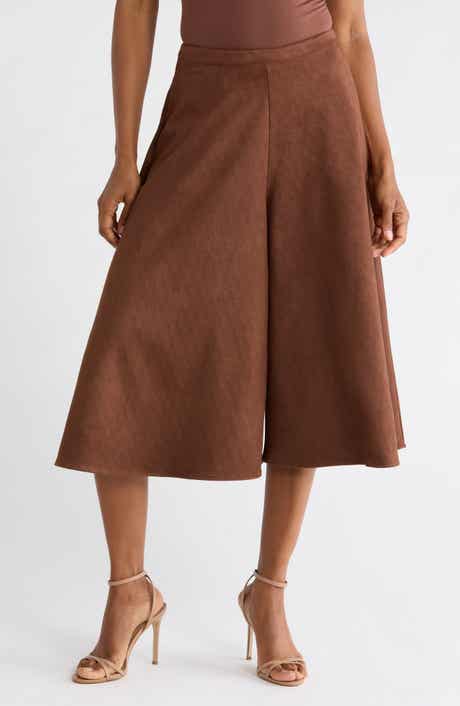 Textured Faux Suede Culottes