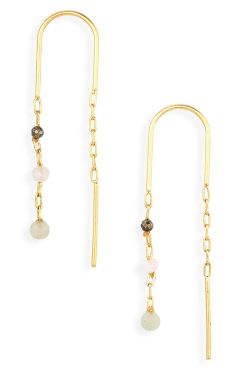 Stone Collection Aquamarine Threader Earrings