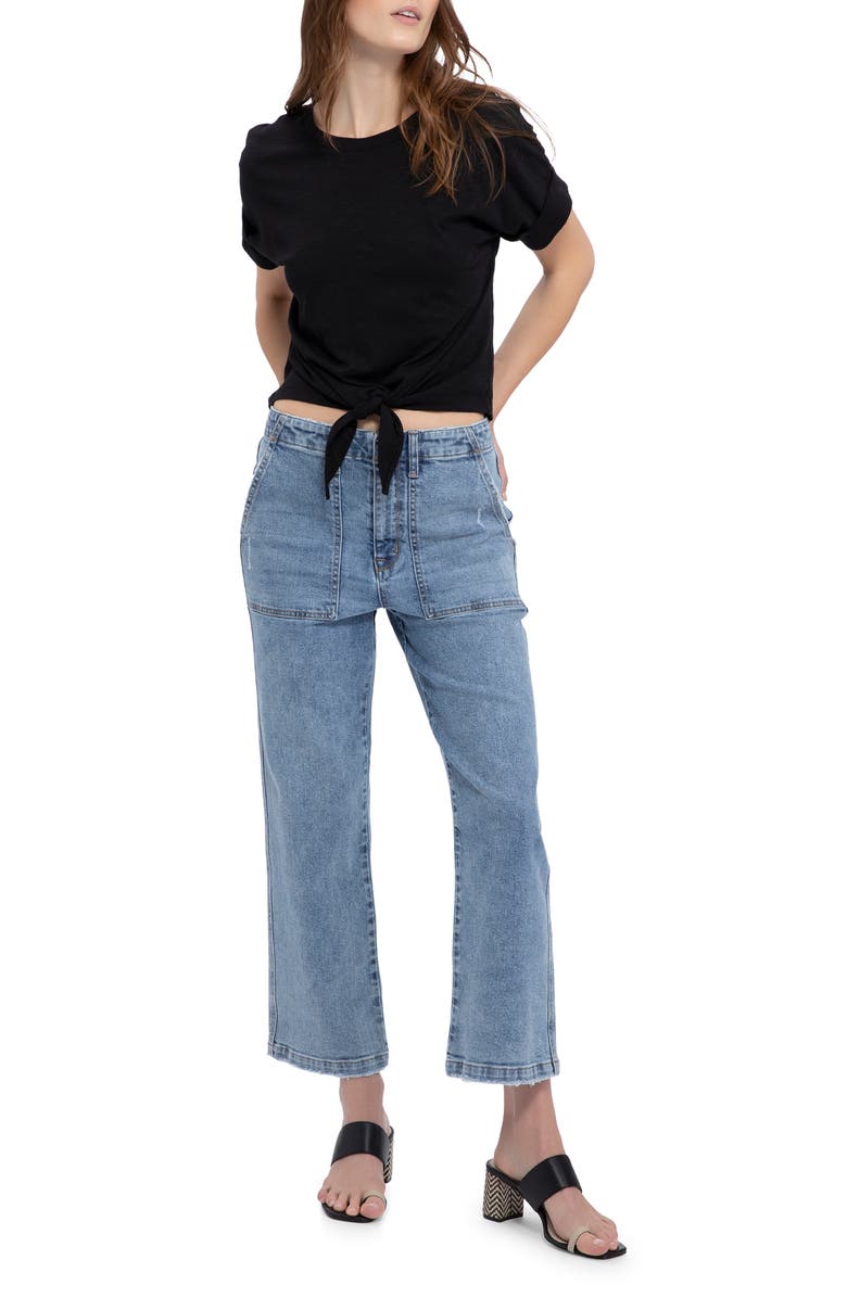 Sanctuary All Day Tie Waist T-Shirt, Alternate, color, Black