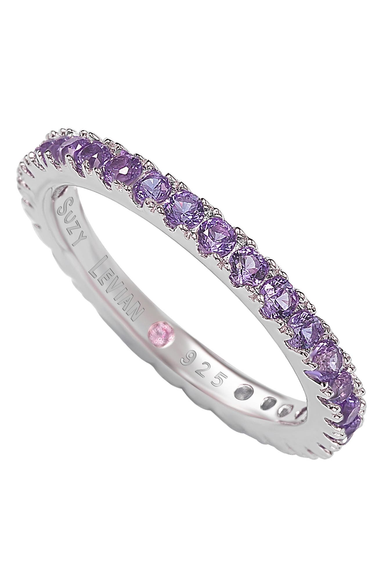 SUZY LEVIAN Purple CZ Eternity Band Ring