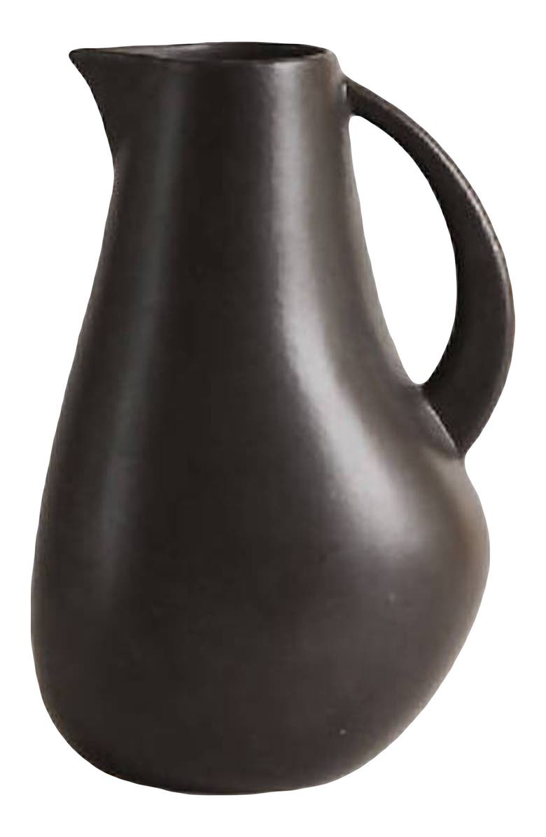 Gharyan Stoneware Pitcher Kuduo, Main, color, Black