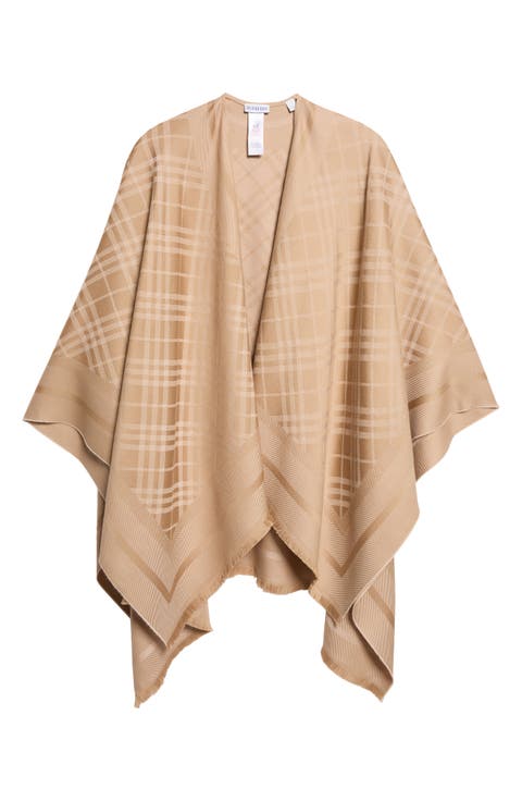 EKD & Check Jacquard Wool & Cashmere Cape