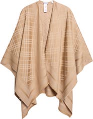 Burberry EKD & Check Jacquard Wool & Cashmere Cape