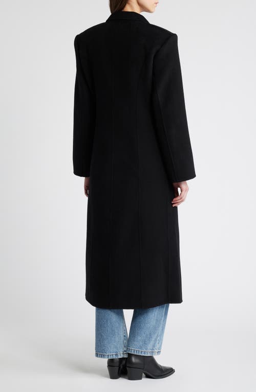 Pixie Market Double Breasted Wool Coat In Black