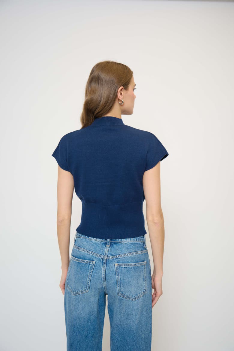 Crystal Embellished Sleeveless Dolman Sweater, Alternate, color, Navy