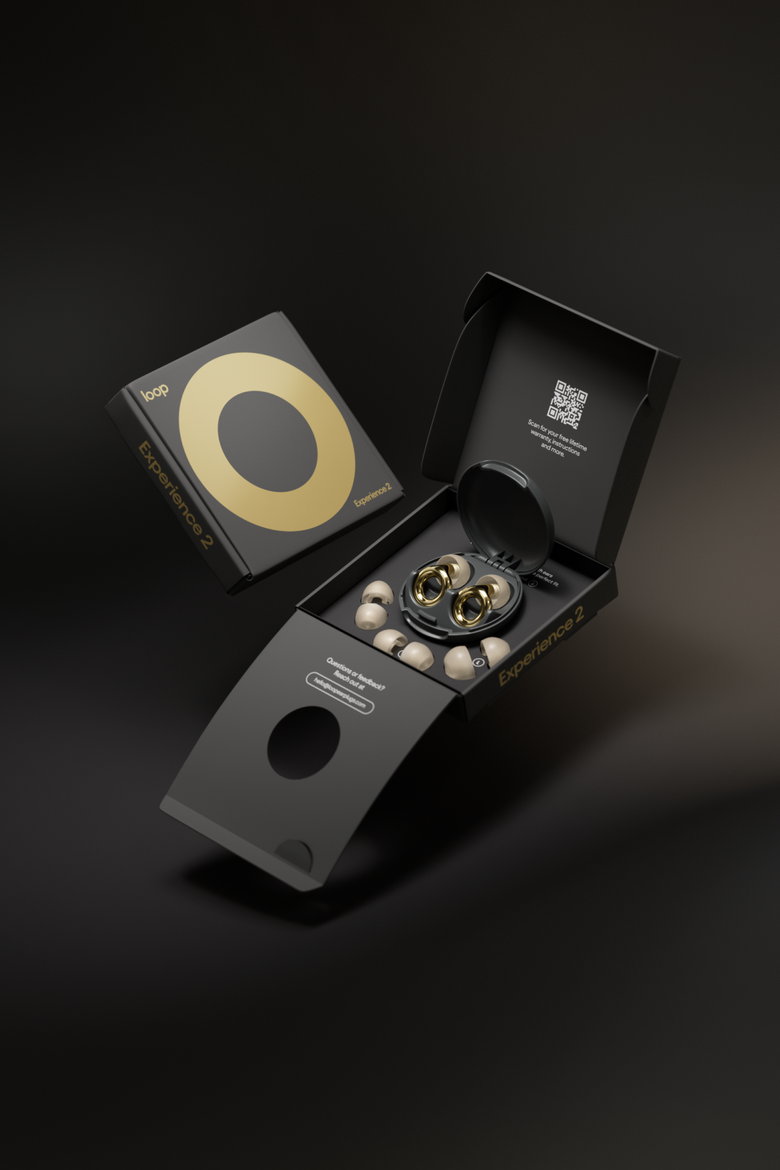 Experience 2 Earplugs Stylish Hearing Protection for Concerts & Festivals, Alternate, color, Gold