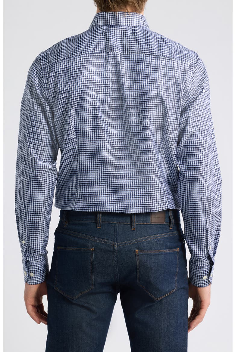 Contemporary Fit Check Cotton Twill Shirt, Alternate, color, MEDIUM BLUE