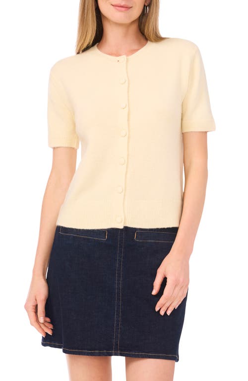 Vince Camuto Covered Button Cardigan In Brown