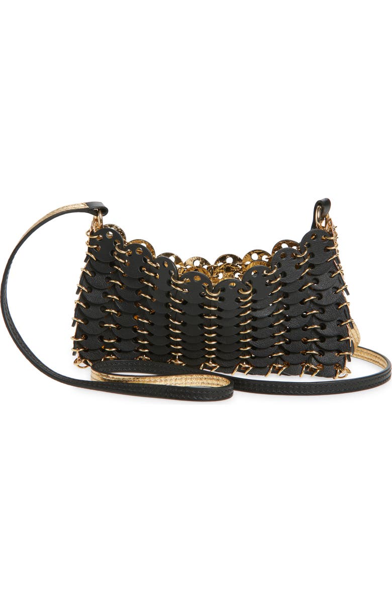 Rabanne Small 1969 Iconic Leather Shoulder Bag, Alternate, color, Black / Gold