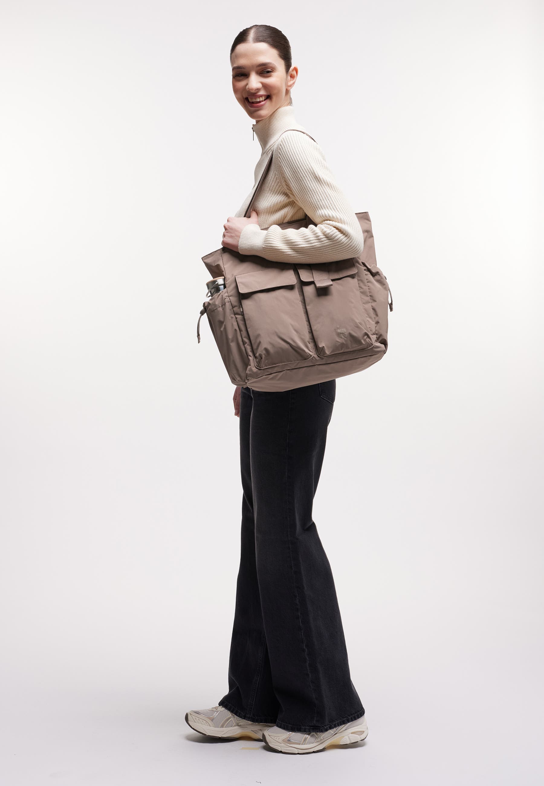 Mellow Tote Recycled Nylon Bag, Alternate, color, oyster